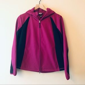 Champion Tech Jacket with Hood Purple Black Sz L